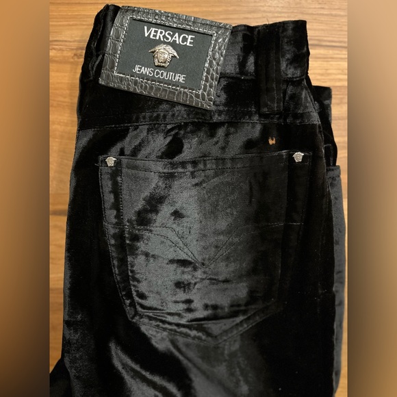 VERSACE, VINTAGE, VELVET HIGH-WAIST STRAIGHT - Picture 3 of 10